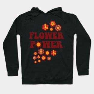 Black Multicolor Flower Power Seamless Repeat Pattern Hoodie